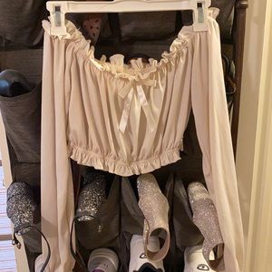 Vintage off shoulder crop top